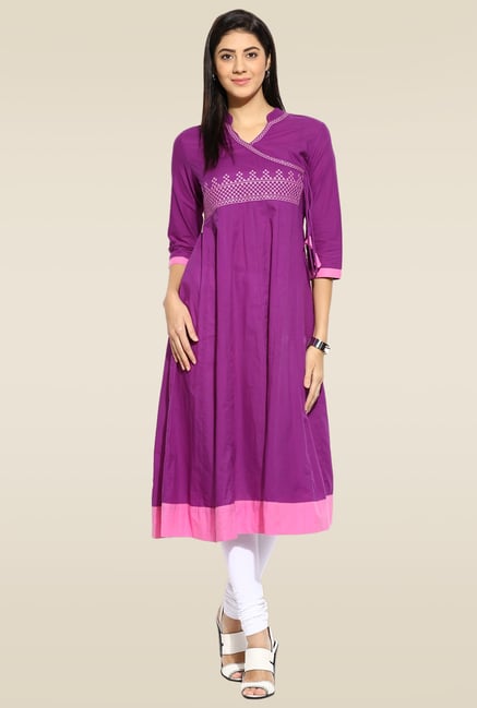 Mytri Purple Ethnic Kurta Mytri Purple Ethnic Kurta