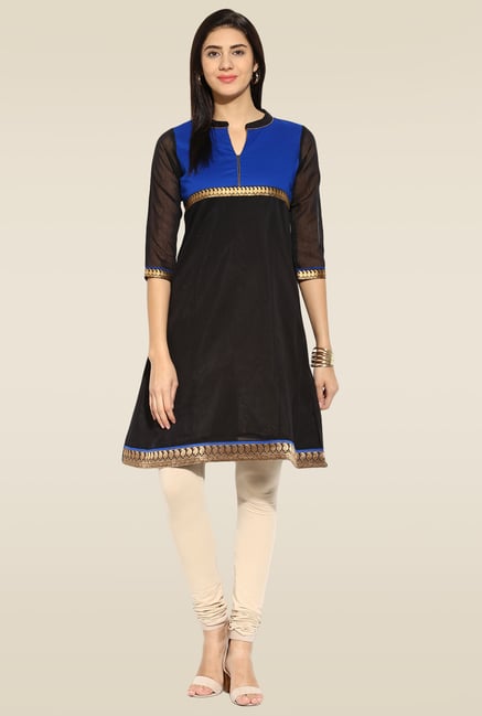 Mytri Black & Blue Kurta Mytri Black & Blue Kurta