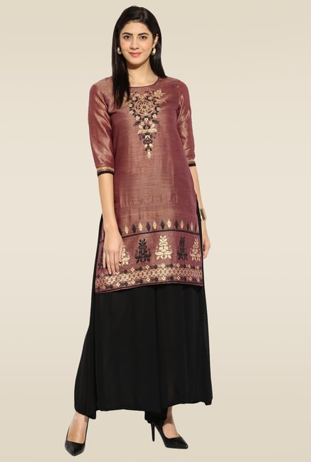 Mytri Mustard Printed Kurta Mytri Mustard Printed Kurta