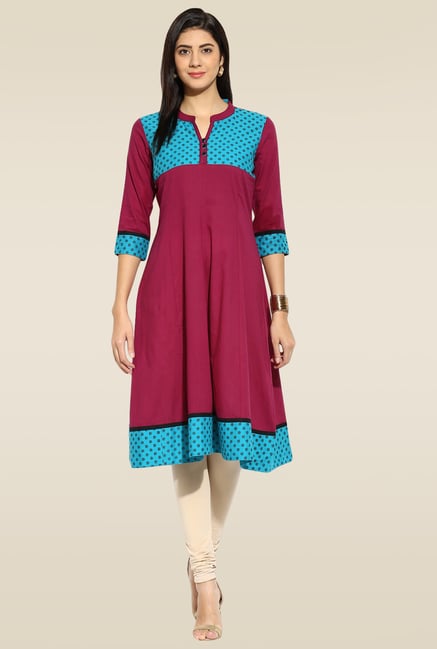 Mytri Maroon Anarkali Kurta Mytri Maroon Anarkali Kurta