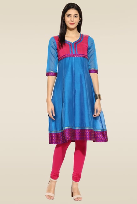 Mytri Royal Blue Anarkali Kurta Mytri Royal Blue Anarkali Kurta