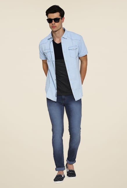 Hubberholme Blue Lightly Washed Jeans Hubberholme Blue Lightly Washed Jeans