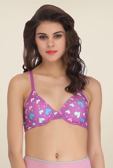 Clovia Purple Padded T Shirt Bra Clovia Purple Padded T Shirt Bra