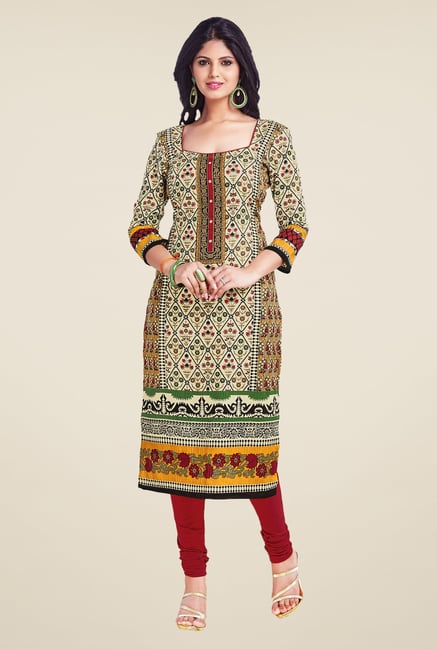 Salwar Studio Beige Unstitched Kurti Salwar Studio Beige Unstitched Kurti