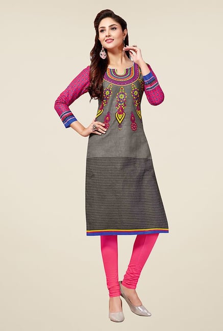 Salwar Studio Grey Unstitched Kurti Salwar Studio Grey Unstitched Kurti