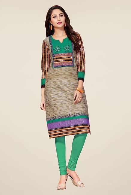 Salwar Studio Brown & Grey Unstitched Kurti Salwar Studio Brown & Grey Unstitched Kurti