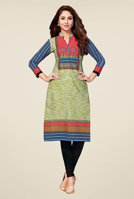 Salwar Studio Olive & Grey Unstitched Kurti Salwar Studio Olive & Grey Unstitched Kurti