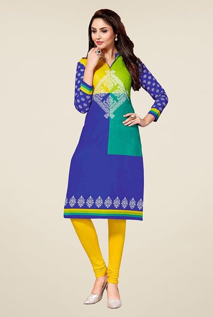 Salwar Studio Blue Unstitched Kurti Salwar Studio Blue Unstitched Kurti