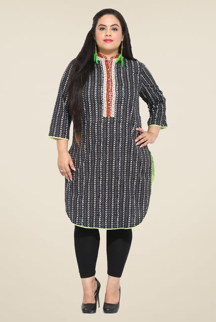 Talinum Black Printed Kurti Talinum Black Printed Kurti