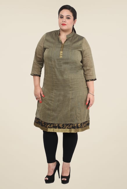Talinum Olive Textured Kurti Talinum Olive Textured Kurti