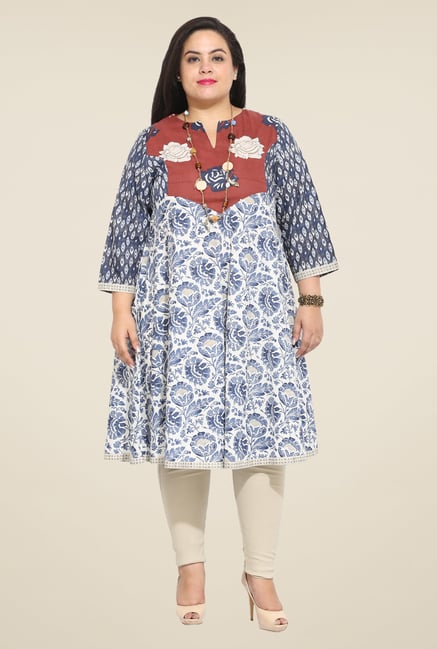 Talinum Blue Printed Kurti Talinum Blue Printed Kurti