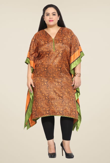 Talinum Orange Printed Kurta Talinum Orange Printed Kurta