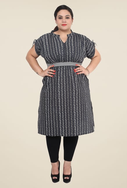 Talinum Black Printed Kurta Talinum Black Printed Kurta