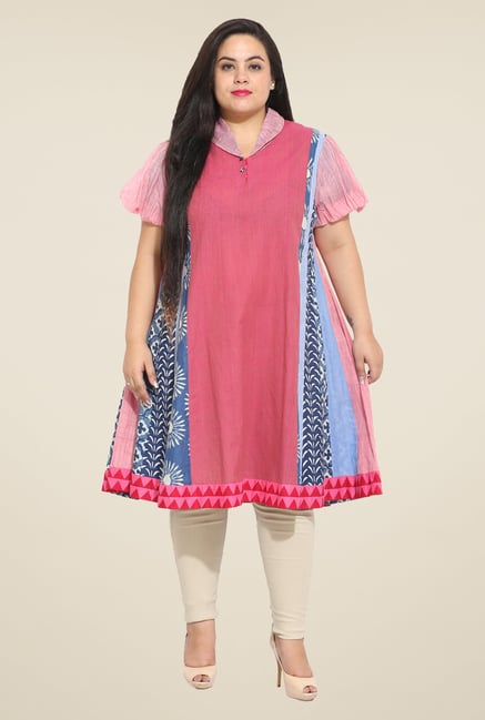 Talinum Pink Printed Kurti Talinum Pink Printed Kurti