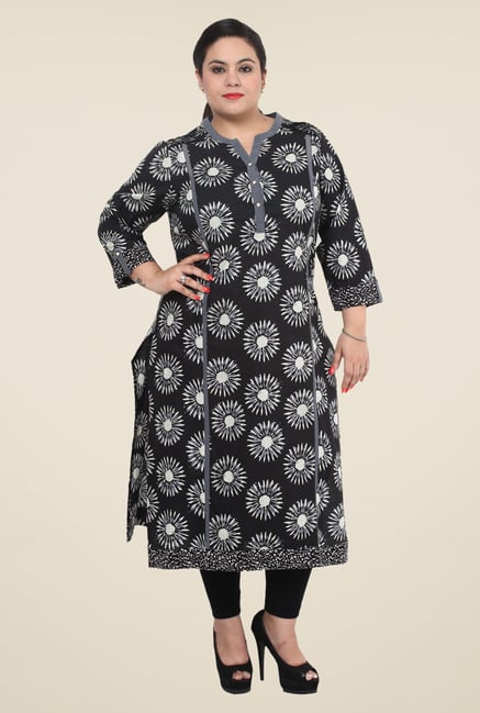 Talinum Black Printed Kurta Talinum Black Printed Kurta