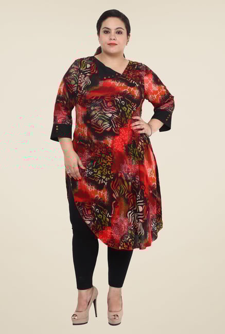 Talinum Red & Black Printed Kurta Talinum Red & Black Printed Kurta