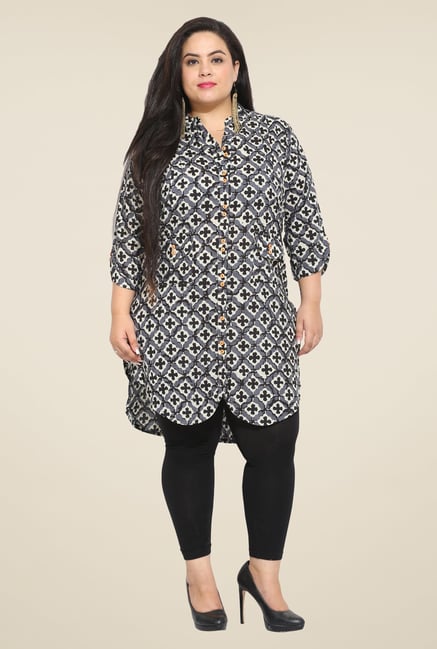 Talinum Grey Printed Tunic Talinum Grey Printed Tunic