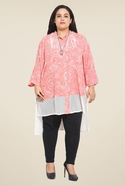 Talinum Peach Printed Kurti Talinum Peach Printed Kurti
