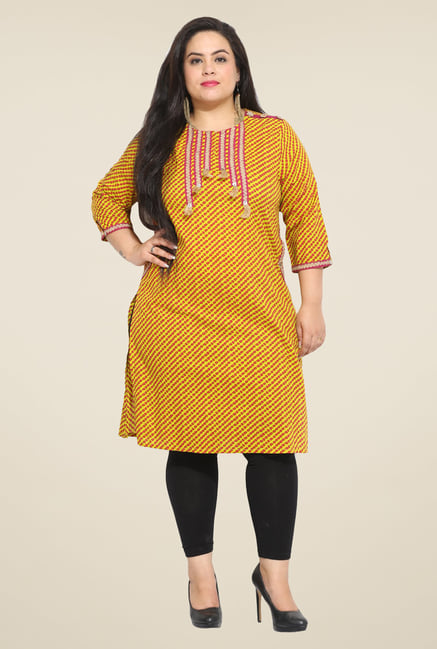 Talinum Yellow Printed Kurti Talinum Yellow Printed Kurti