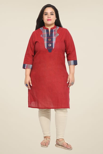 Talinum Maroon Striped Kurti Talinum Maroon Striped Kurti