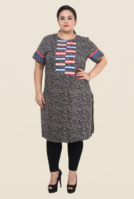 Talinum Black Printed Kurti Talinum Black Printed Kurti