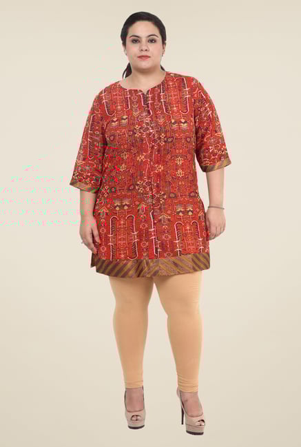 Talinum Red Printed Kurti Talinum Red Printed Kurti