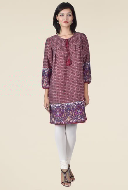Juniper Maroon Printed Kurta Juniper Maroon Printed Kurta
