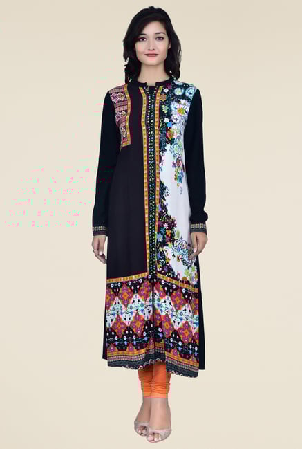 Juniper Black Full Sleeves Kurta Juniper Black Full Sleeves Kurta
