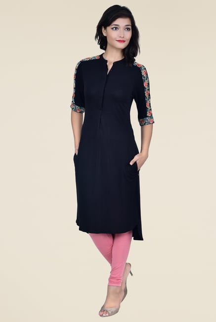 Juniper Black Embroidered Kurta Juniper Black Embroidered Kurta