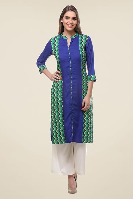 Varanga Blue Printed Kurta Varanga Blue Printed Kurta