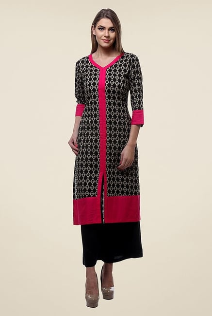 Varanga Black Printed Kurta Varanga Black Printed Kurta