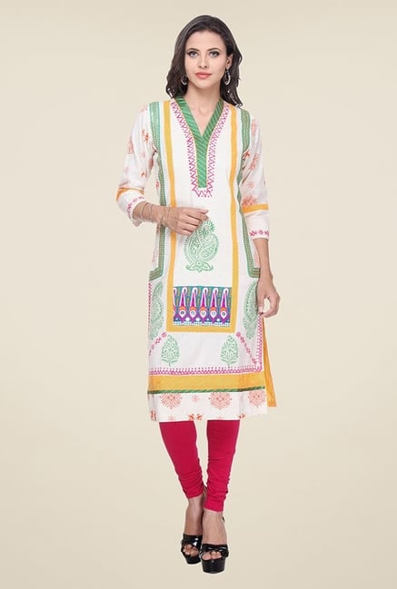 Varanga Off White Printed Kurta Varanga Off White Printed Kurta