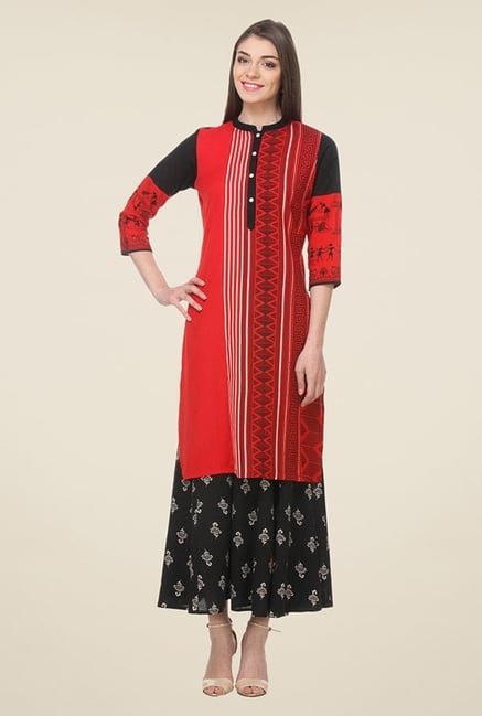 Varanga Red Printed Kurti Varanga Red Printed Kurti