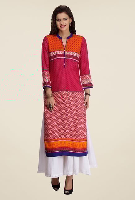 Varanga Fuchsia Printed Kurta Varanga Fuchsia Printed Kurta
