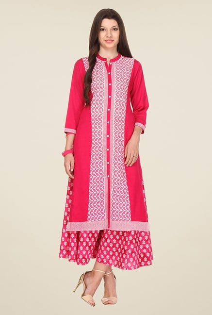 Varanga Pink Printed Kurta Varanga Pink Printed Kurta
