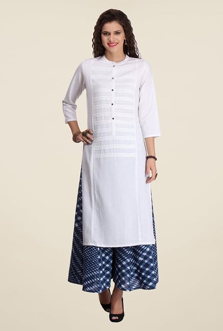 Varanga White Solid Kurta Varanga White Solid Kurta