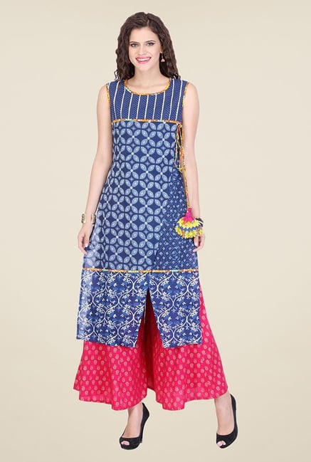 Varanga Blue Printed Kurta Varanga Blue Printed Kurta