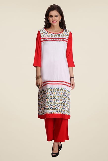 Varanga White Printed Kurta Varanga White Printed Kurta