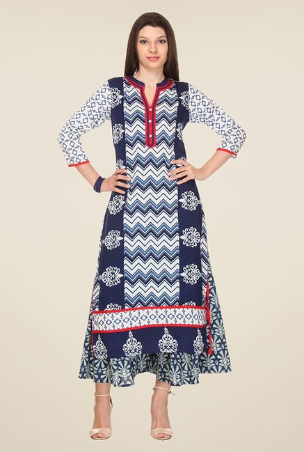 Varanga Navy Printed Kurta Varanga Navy Printed Kurta