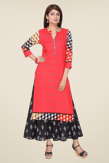 Varanga Red Embroidered Kurta Varanga Red Embroidered Kurta