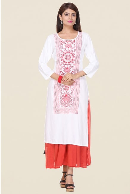 Varanga White Printed Kurta Varanga White Printed Kurta