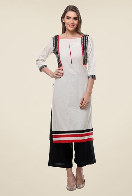 Varanga Off White Printed Kurta Varanga Off White Printed Kurta