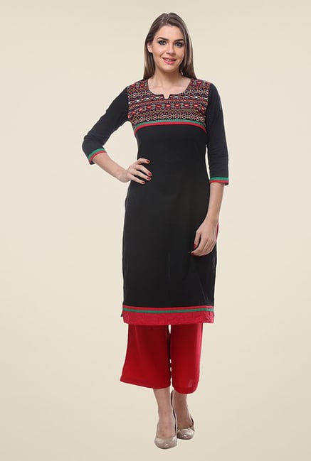 Varanga Black Embroidered Kurta Varanga Black Embroidered Kurta