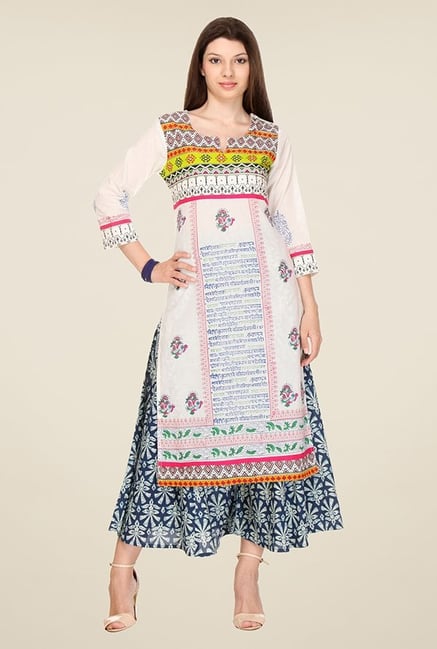 Varanga Off White Printed Kurta Varanga Off White Printed Kurta