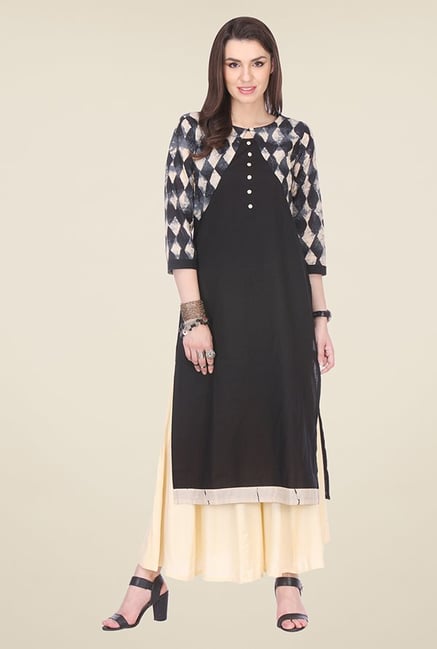 Varanga Black Printed Kurta Varanga Black Printed Kurta