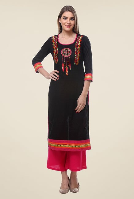 Varanga Black Embroidered Kurta Varanga Black Embroidered Kurta