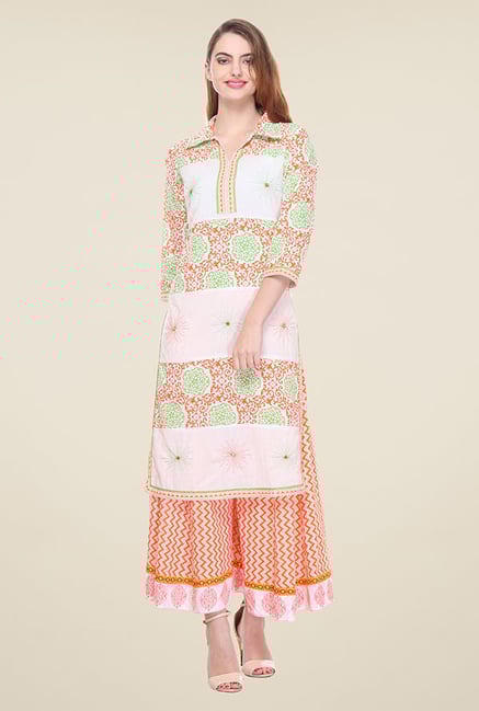 Varanga Off White Printed Kurta Varanga Off White Printed Kurta