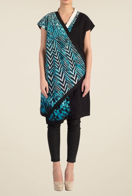 Satya Paul Blue Printed Kurta Satya Paul Blue Printed Kurta