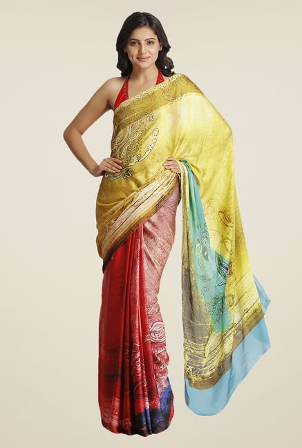 Satya Paul Pink Printed Georgette Saree Satya Paul Pink Printed Georgette Saree