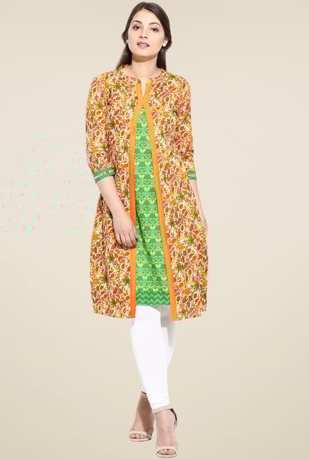 Avaana Yellow Cotton Kurta Avaana Yellow Cotton Kurta